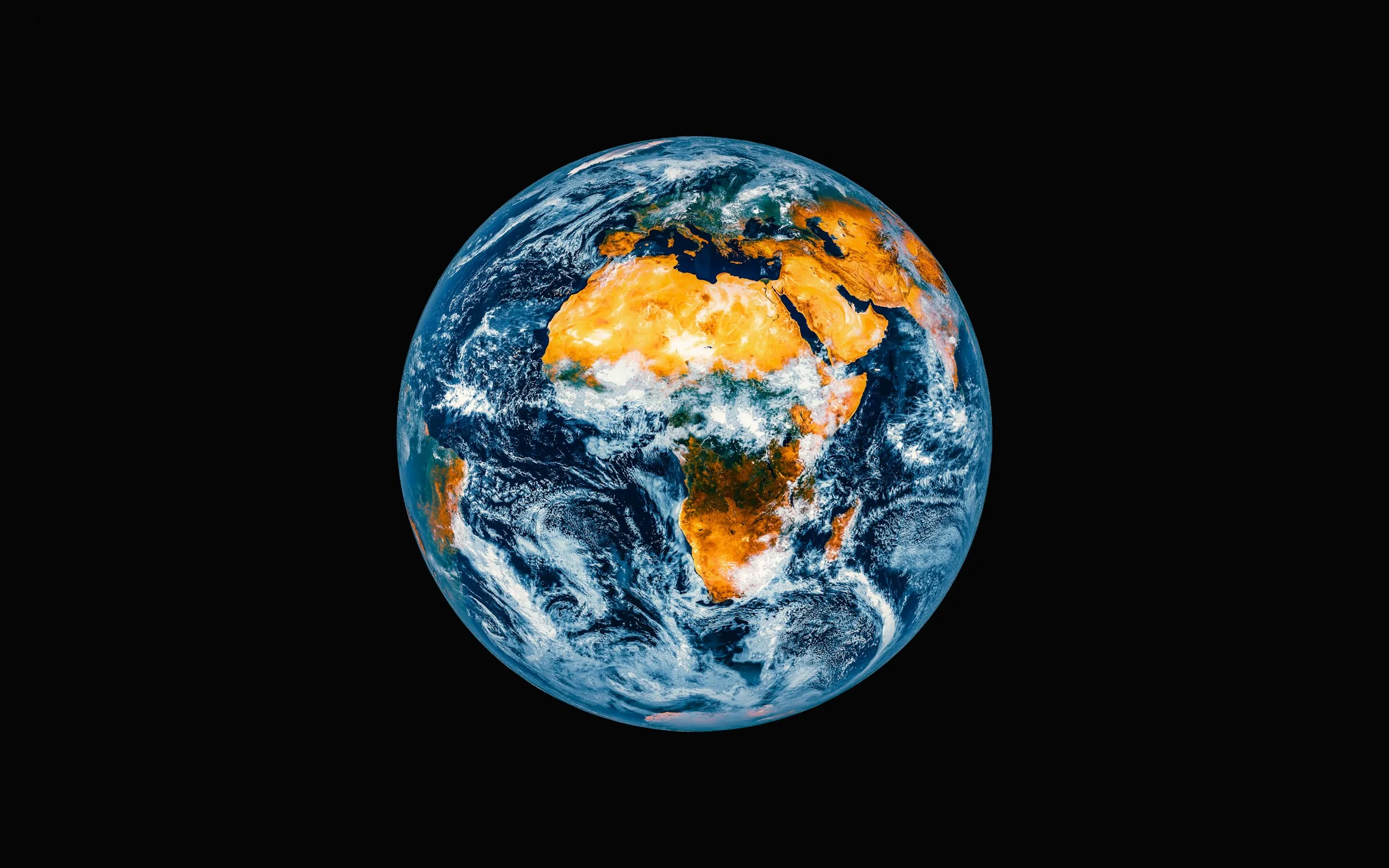 La Terre vue par satellite, l’Europe et l’Afrique en orange